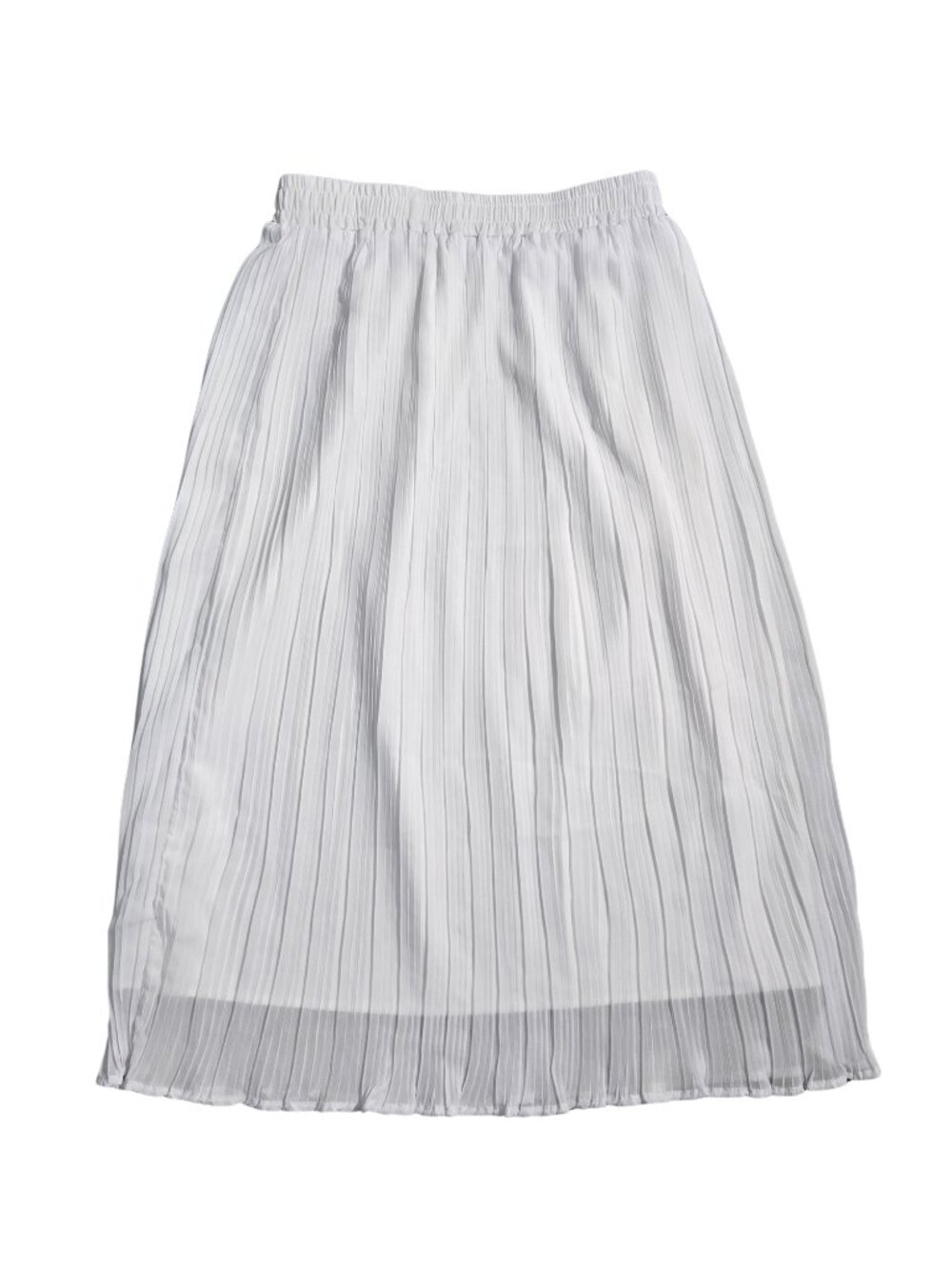 NWOT | Crisp White High-Waisted Pleated Chiffon Midi Skirt Medium